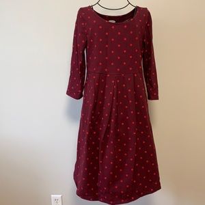 Plum and red colored maternity dress